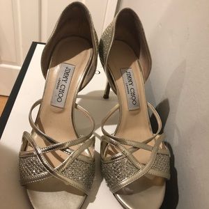 Jimmy Choo Gold Glitter High Heels US Women Size 8